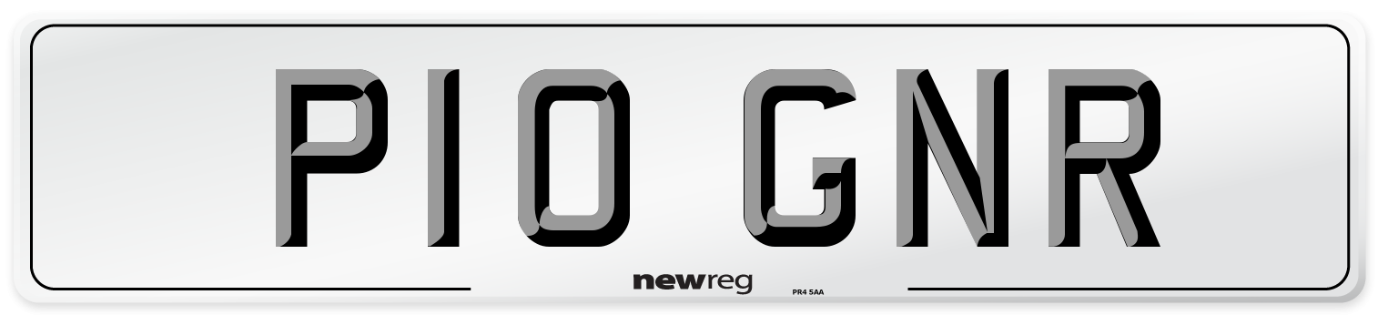 P10 GNR Number Plate from New Reg